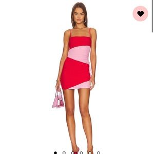 NWOT Audrina Cami Mini Dress in Pink & Red